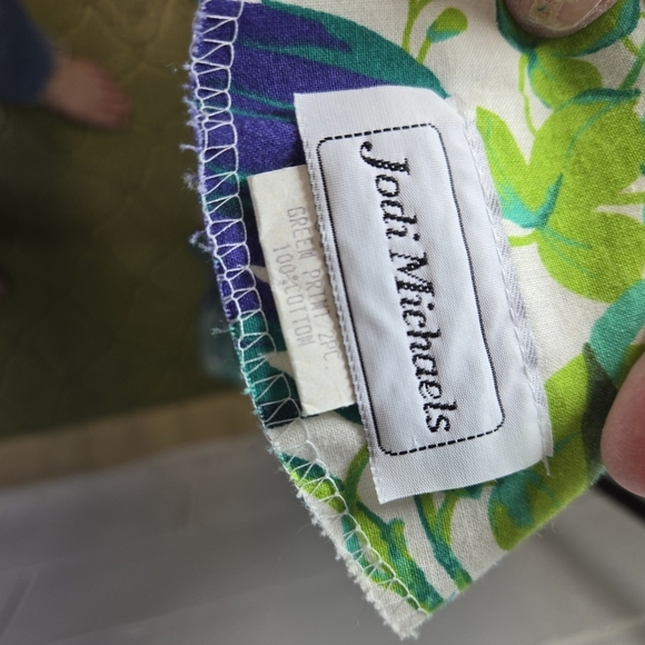 Vtg 80s Jodi Michaels Green Floral Jacket Skirt Set - Picture 5 of 10